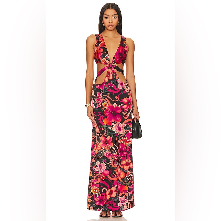 Cin Cin Vega Maxi Dress In Hibiscus Pink - Never Worn!